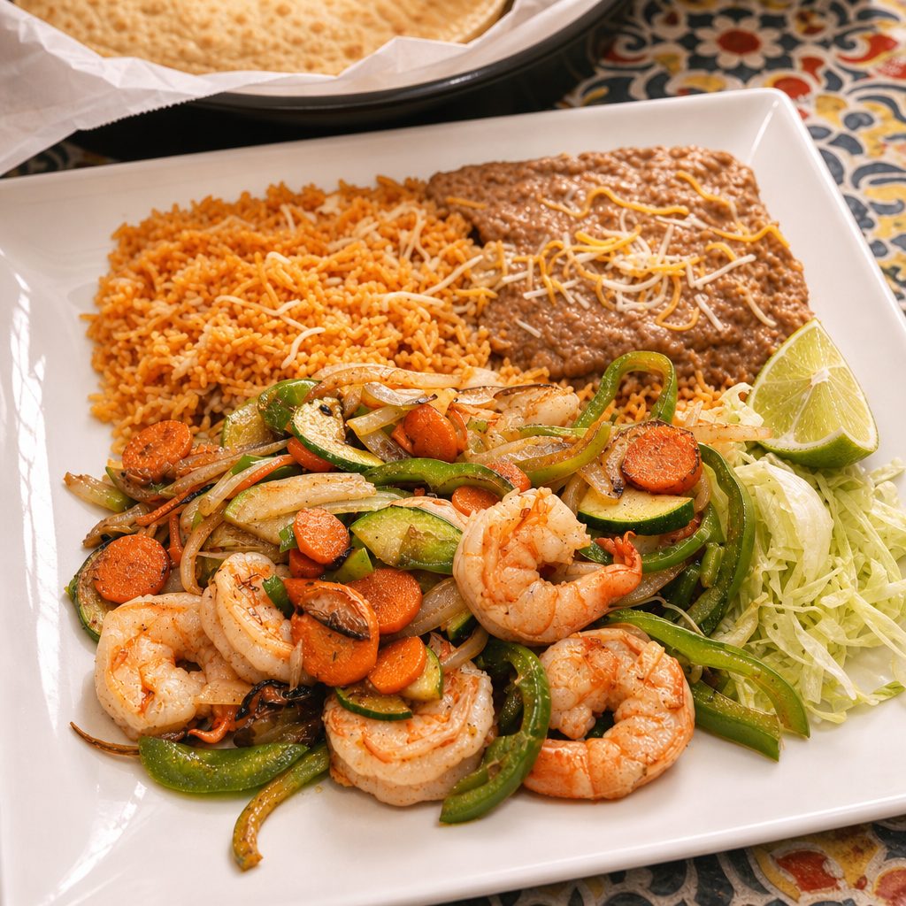 Camarones con Verduras.